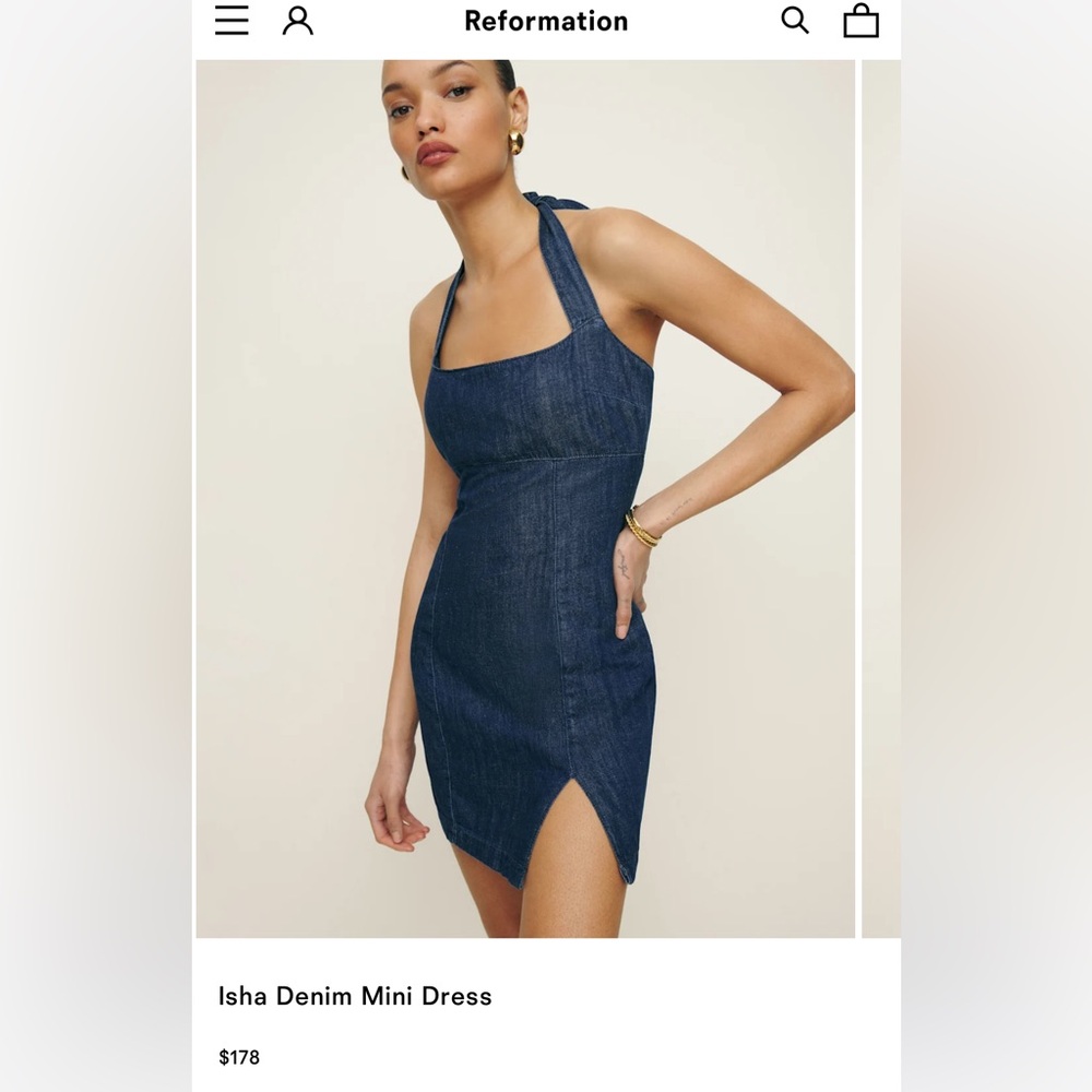 Reformation “Isha” Denim Mini Dress